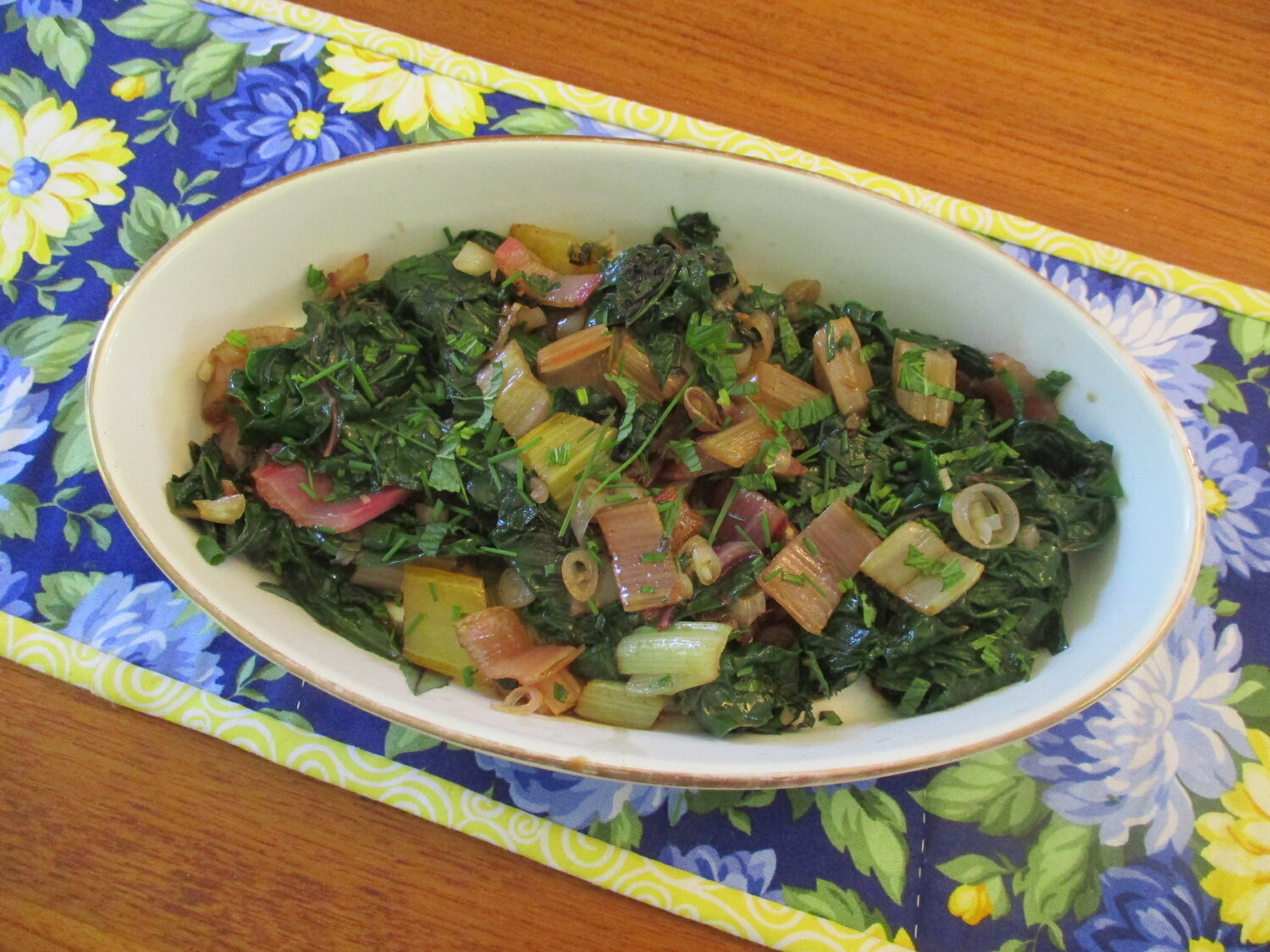 Sauté of Swiss chard and ramps with herbs